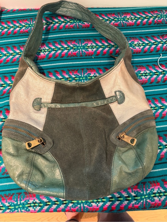 Marc Jacobs Handbags - Marc Jacobs Vintage Colorblock Leather Suede Hobo Shoulder Bag Green